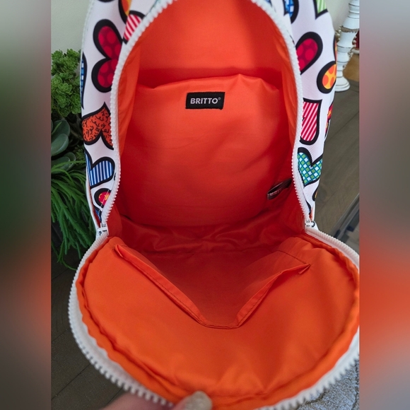 BRITTO Colorful Heart Print Backpack-Romero Britto - Picture 7 of 14